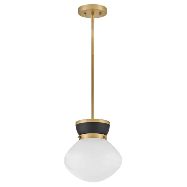 Lucy Small Pendant in Black with Lacquered Brass - Image 3