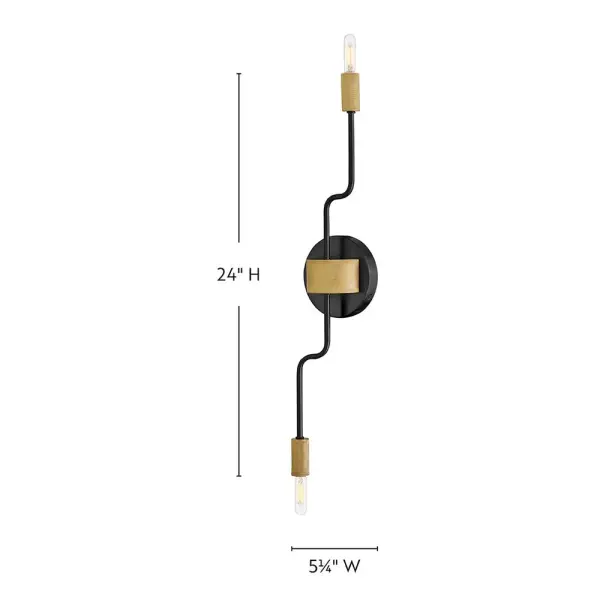 The Austen sconce combines sleek modern lines with transitional elegance through its slim profile and knurled brass details. Articulating arms allow customization to fit your space perfectly, while the black and brass finish adds sophisticated contrast. - alternate view