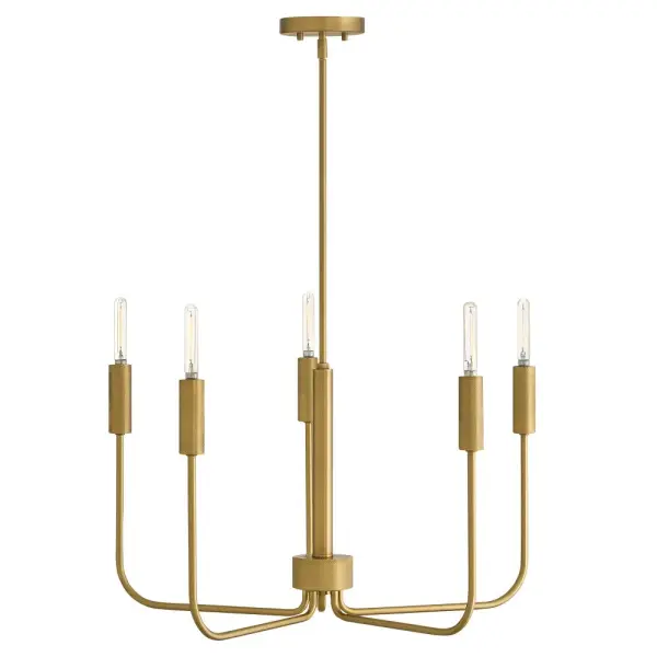 Austen Medium Single Tier Chandelier in Lacquered Brass - Image 1
