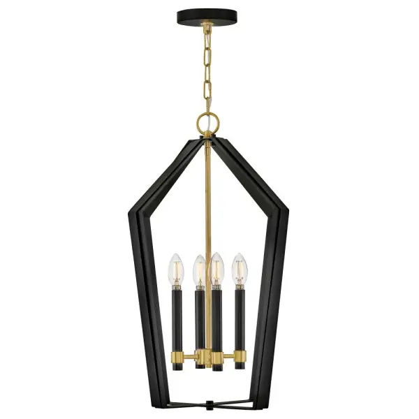 Sammi Large Pendant in Black with Lacquered Brass - Image 3