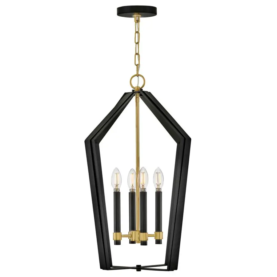 Sammi Large Pendant in Black with Lacquered Brass - Image 3