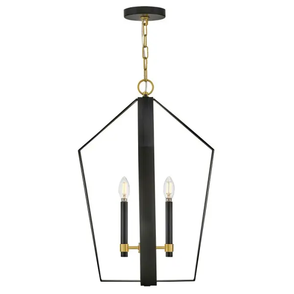Sammi Large Pendant in Black with Lacquered Brass - Image 4