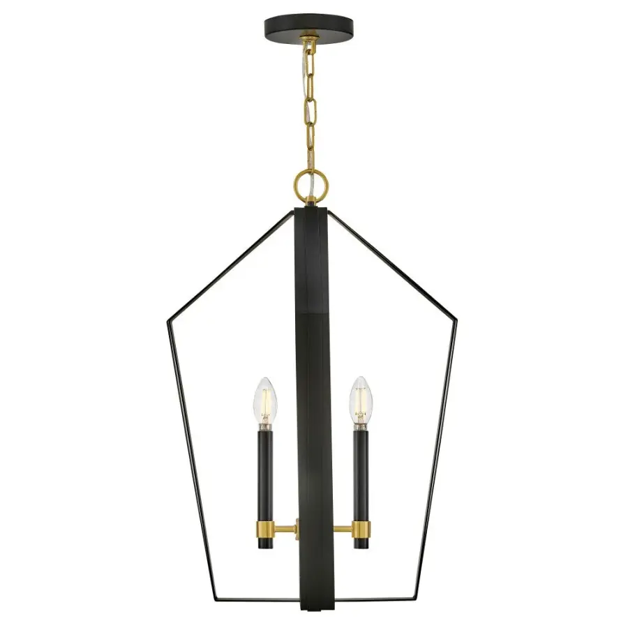 Sammi Large Pendant in Black with Lacquered Brass - Image 4