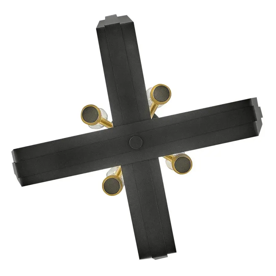 Sammi Large Pendant in Black with Lacquered Brass - Image 5
