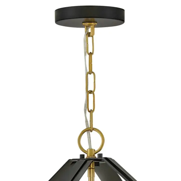 Sammi Large Pendant in Black with Lacquered Brass - Image 7