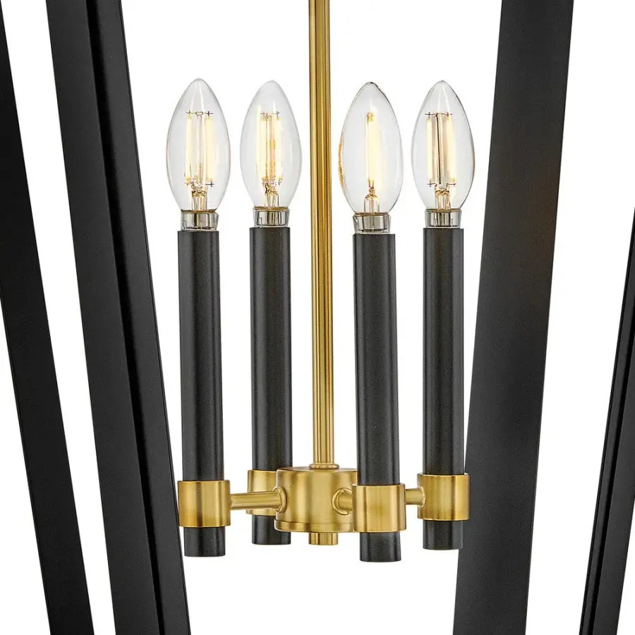 Sammi Large Pendant in Black with Lacquered Brass - Image 8