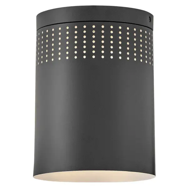 Casey brings effortless industrial style with its spun metal shade and perforated detailing that creates captivating light patterns. Perfect for low-ceiling spaces needing modern character.