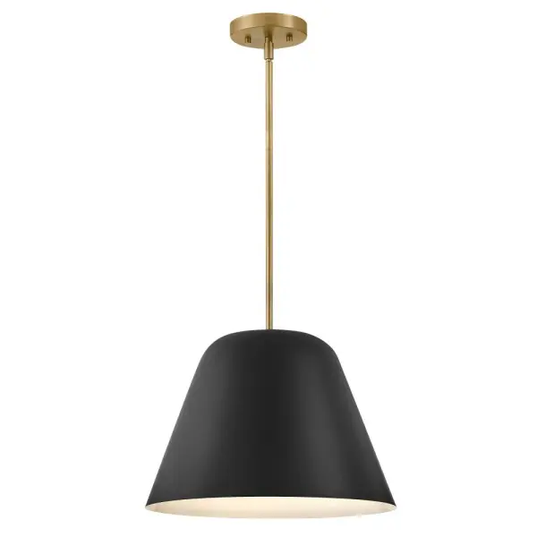 The Madi Large Pendant delivers clean, sophisticated design with a smooth spun metal shade in warm lacquered brass. Its minimalist profile and 16-inch diameter make it perfect for mixing with various decor styles.