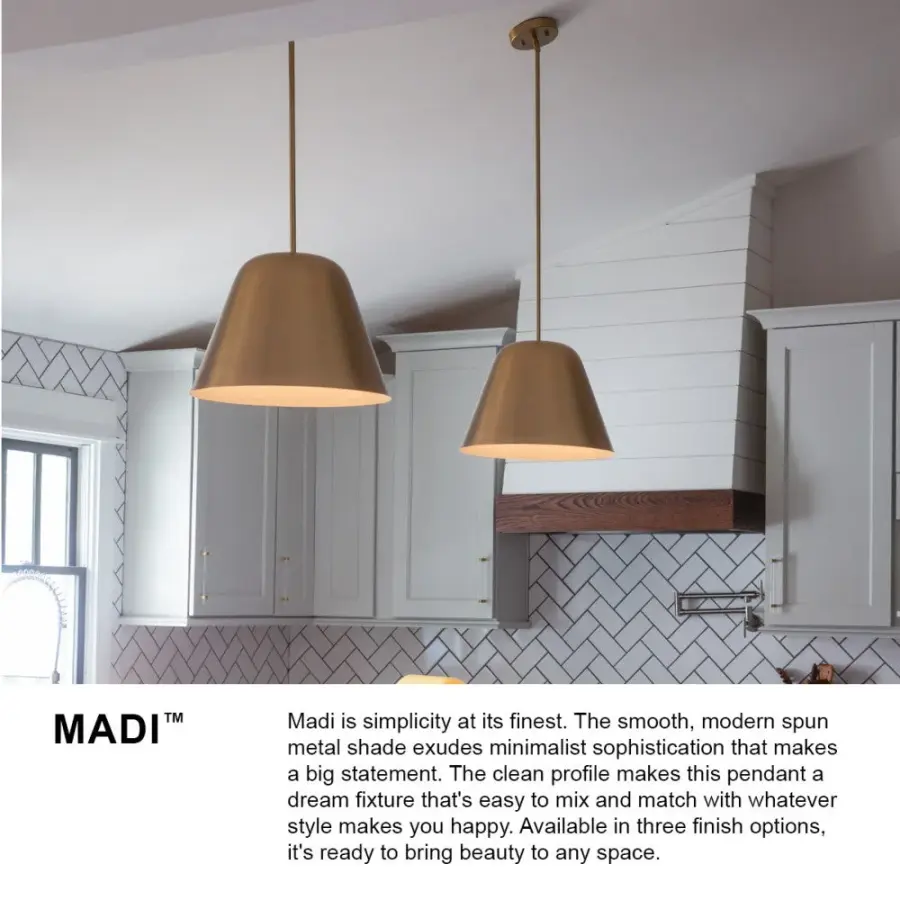 Madi Large Pendant in Lacquered Brass - Image 5