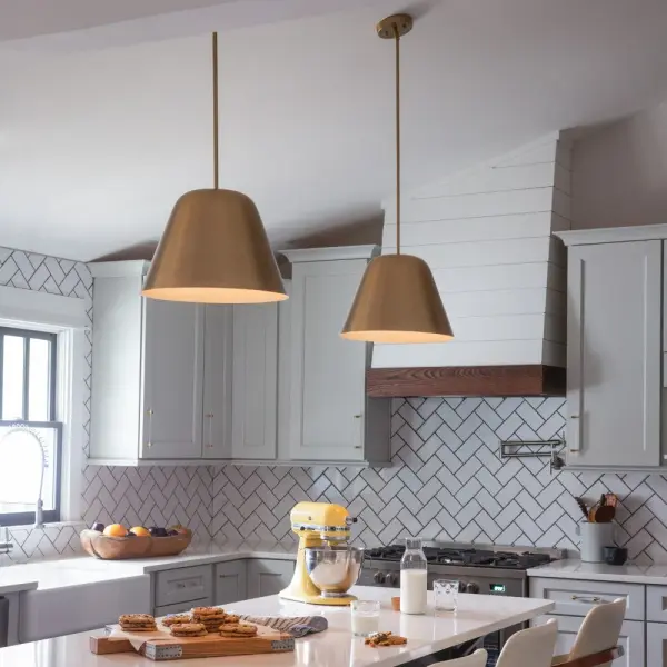 Madi Large Pendant in Lacquered Brass - Image 9