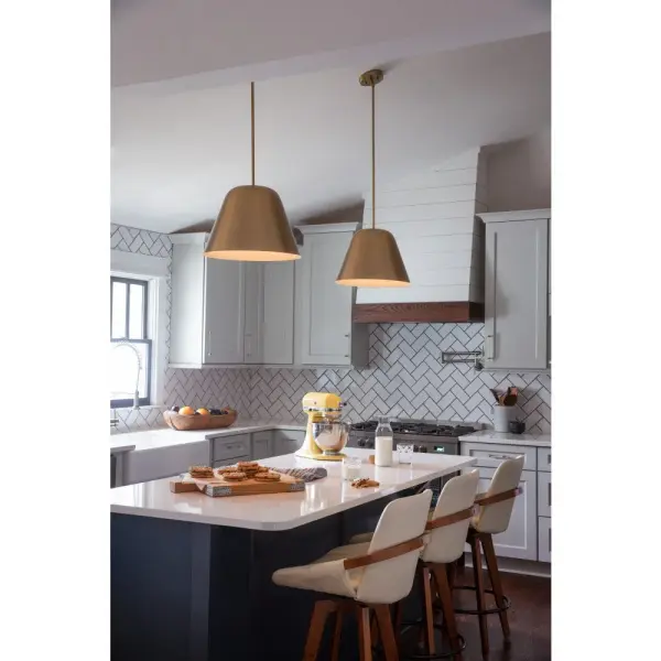 Madi Large Pendant in Lacquered Brass - Image 10