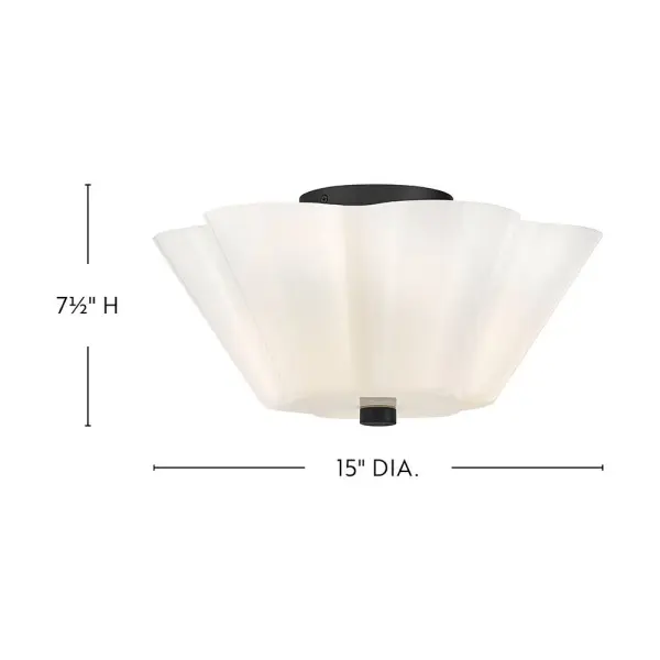 Honey Medium Semi-Flush Mount in Black - Image 2