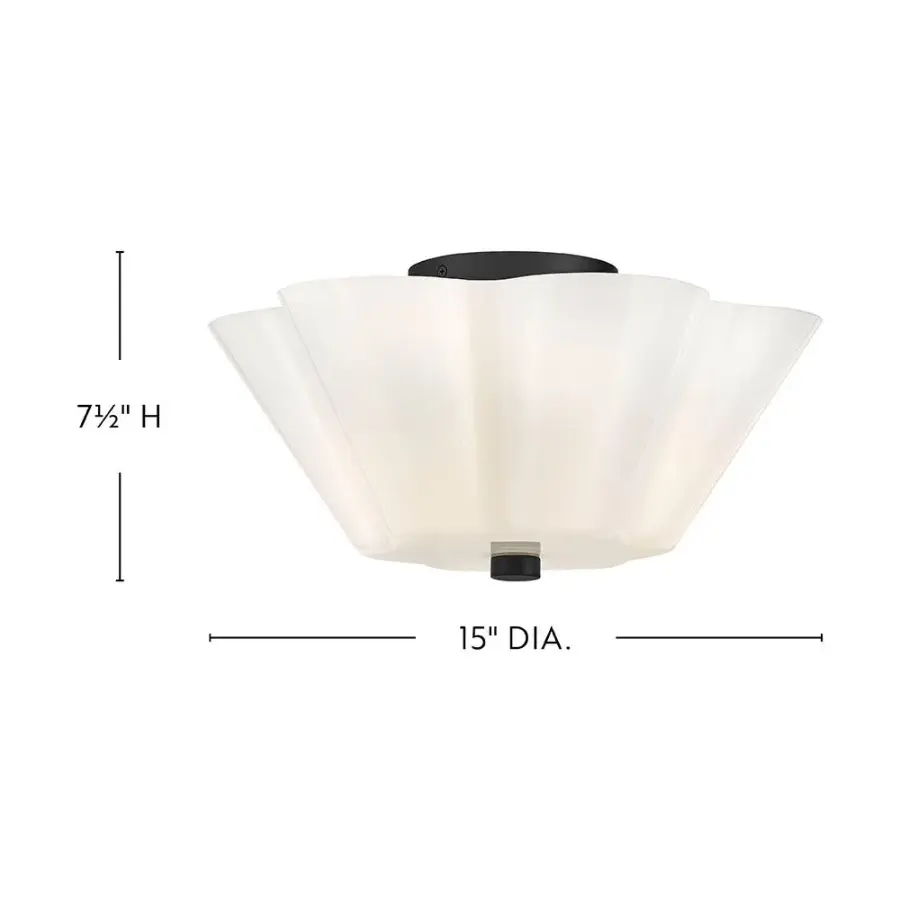 Honey Medium Semi-Flush Mount in Black - Image 2