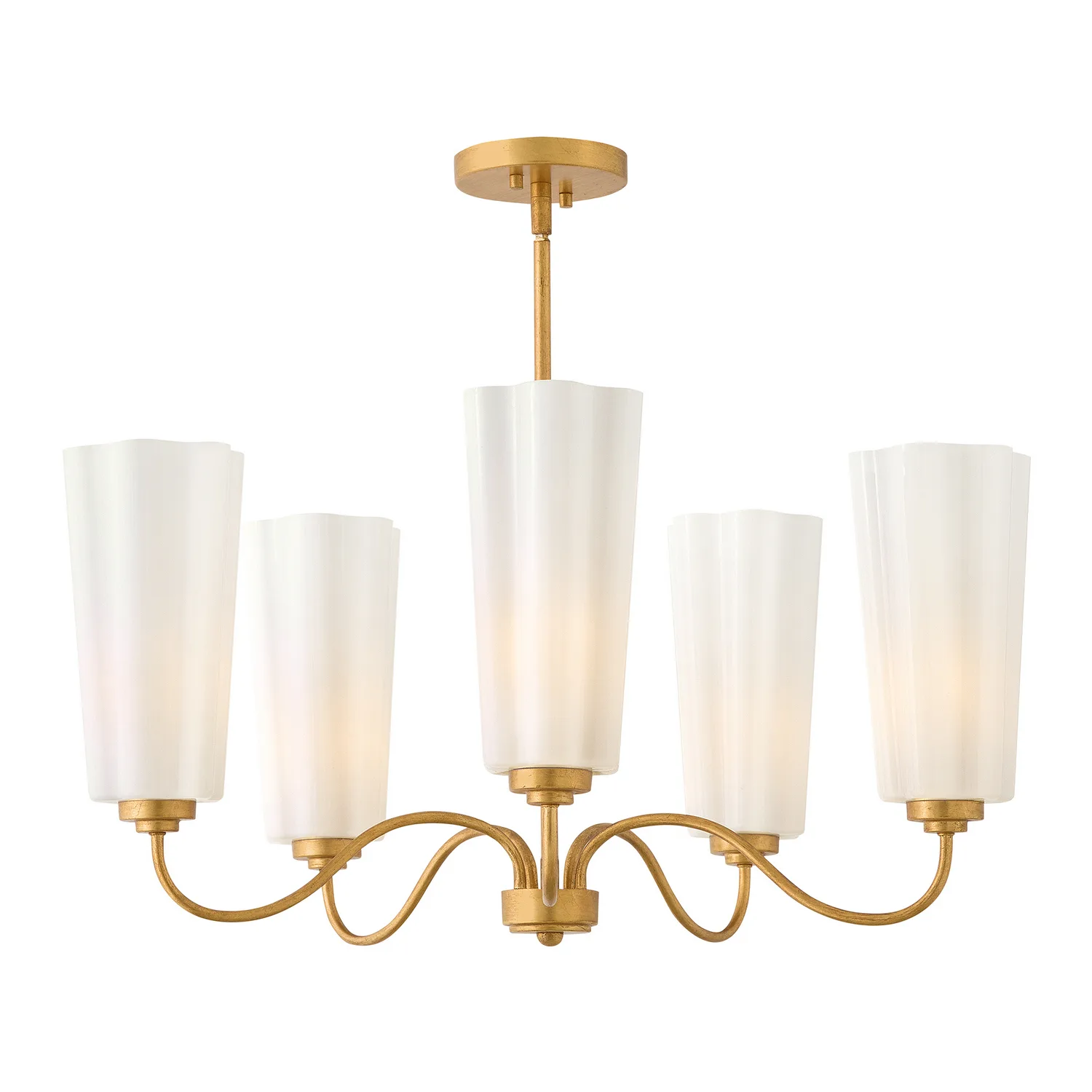 Honey LED Chandelier in Distressed Brass