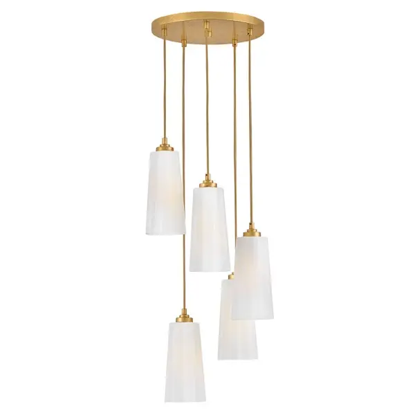 Honey Small Chandelier in Distressed Brass - Image 1
