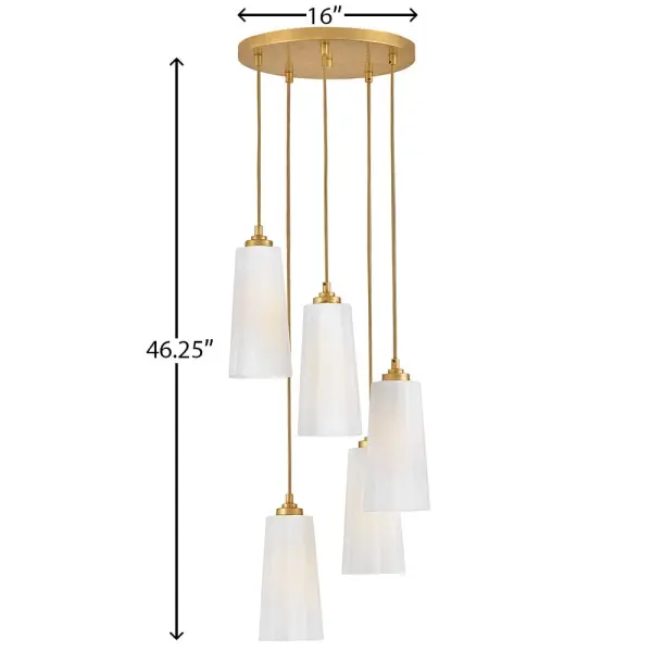 Honey Small Chandelier in Distressed Brass - Image 2