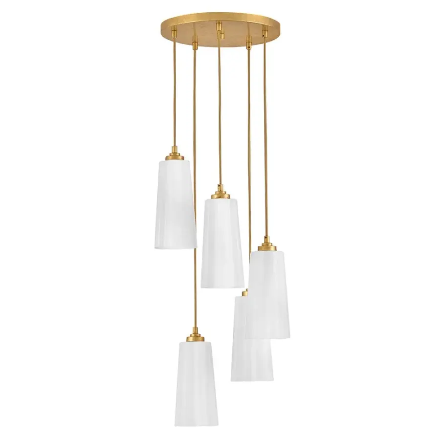 Honey Small Chandelier in Distressed Brass - Image 3