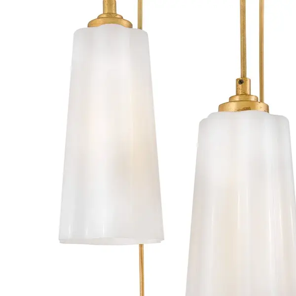 Honey Small Chandelier in Distressed Brass - Image 4