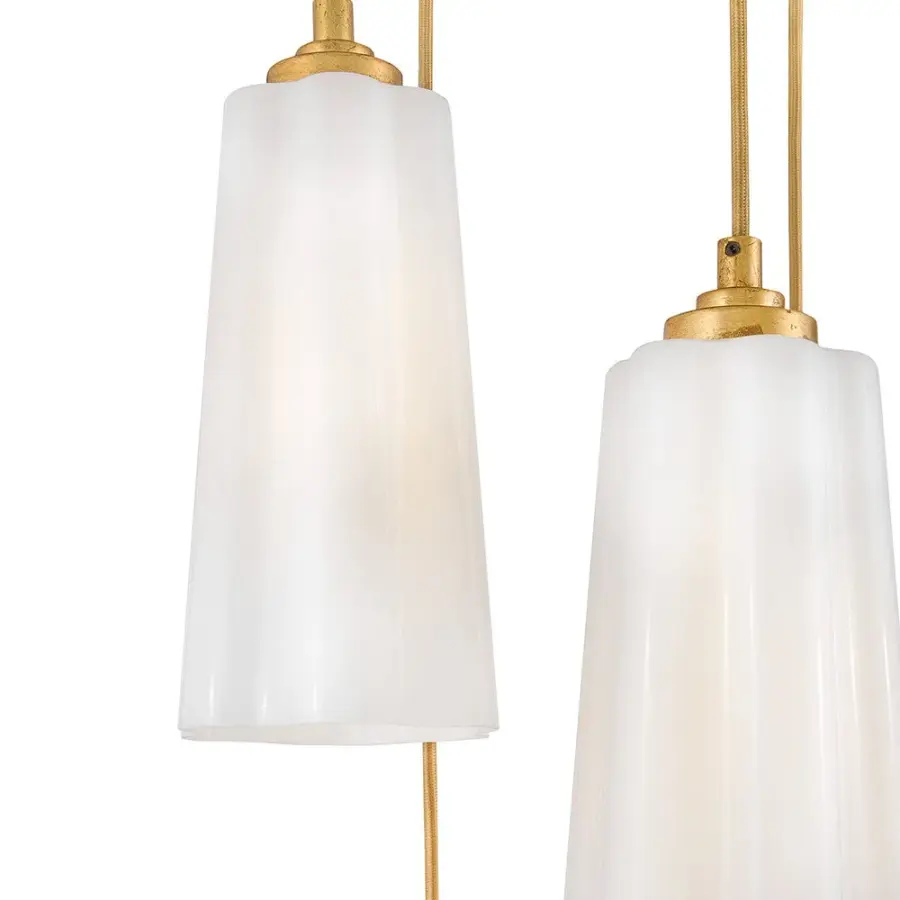 Honey Small Chandelier in Distressed Brass - Image 4