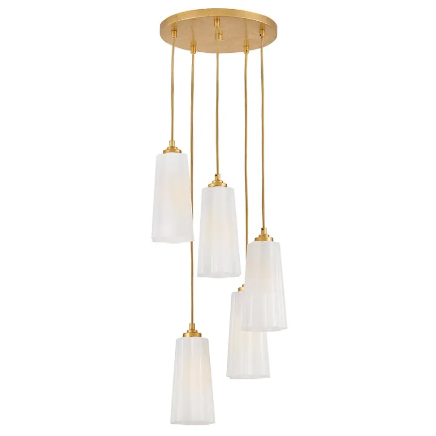 Honey Small Chandelier in Distressed Brass - Image 7