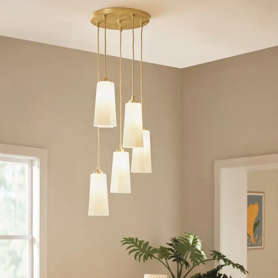 Honey Small Chandelier in Distressed Brass - Image 8