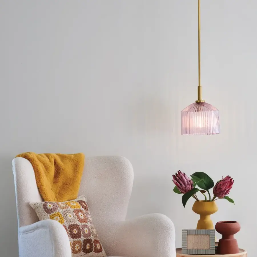 Lisette Small Pendant in Rose Glass - Image 10