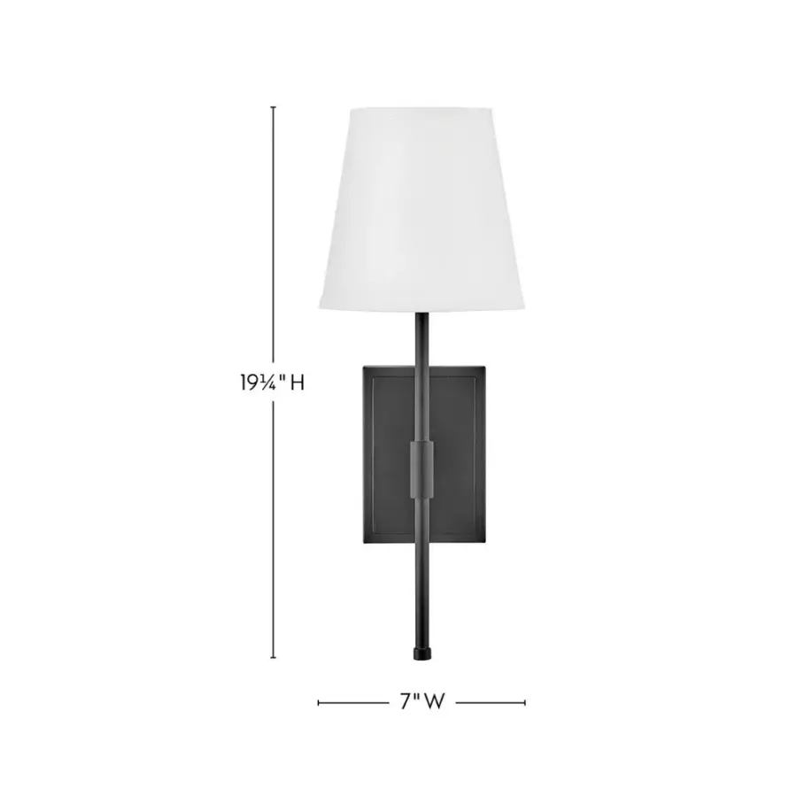 Beale Medium Single Light Sconce in Black - Image 2