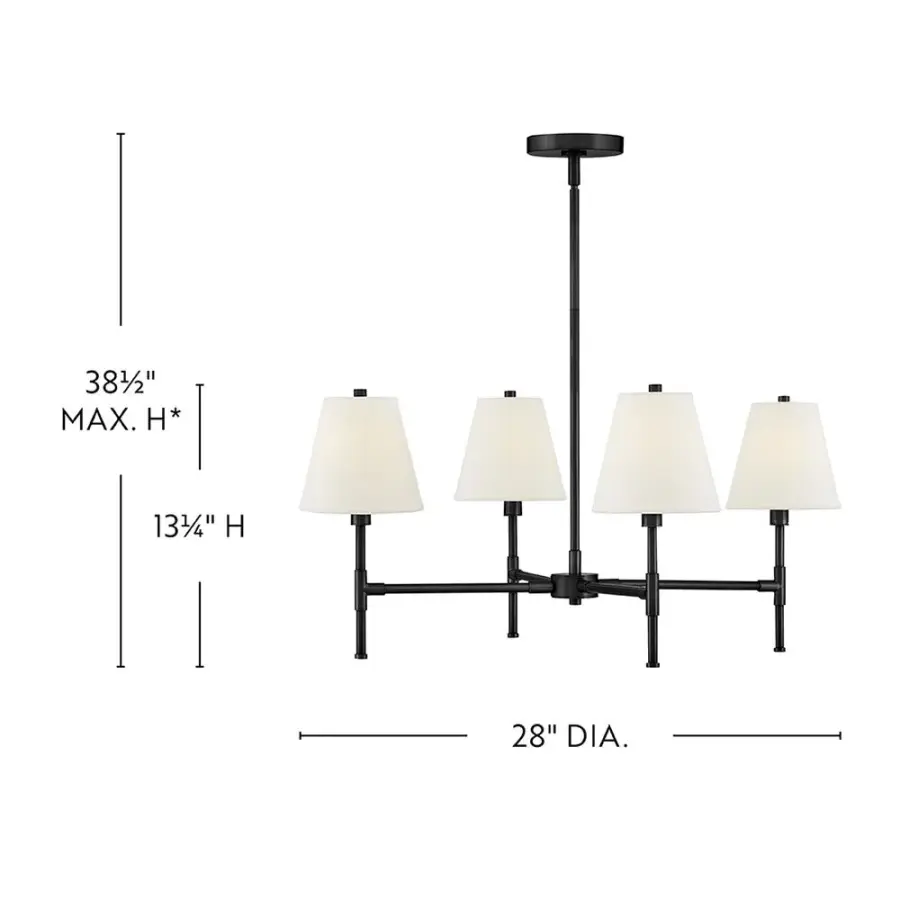 Beale Medium Single Tier Chandelier in Black - Image 2