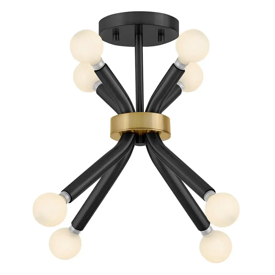Axton Small Convertible Pendant in Black with Brass - Image 1