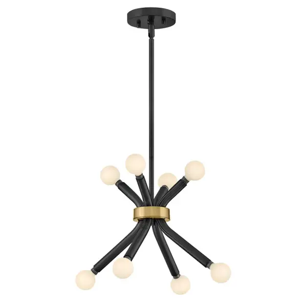 Axton Small Convertible Pendant in Black with Brass - Image 5
