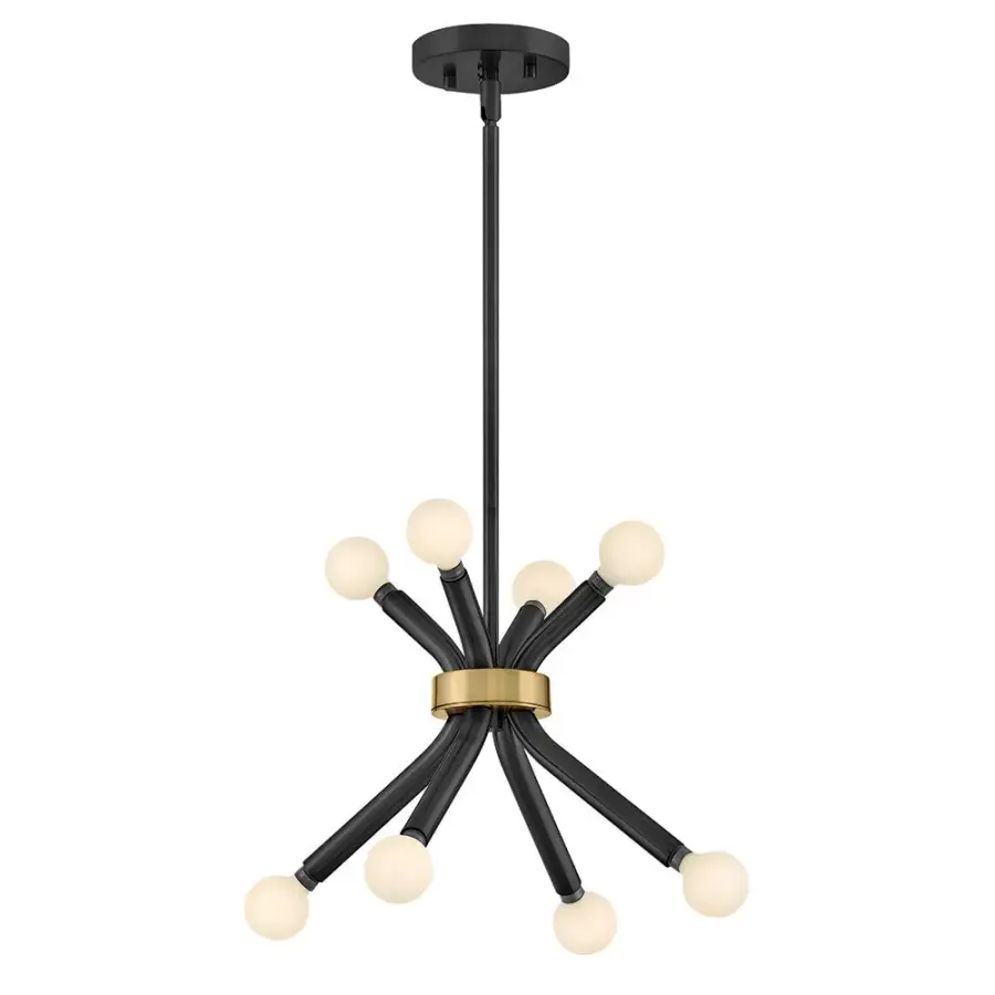 Axton Small Convertible Pendant in Black with Brass - Image 5