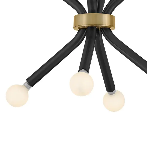 Axton Small Convertible Pendant in Black with Brass - Image 6