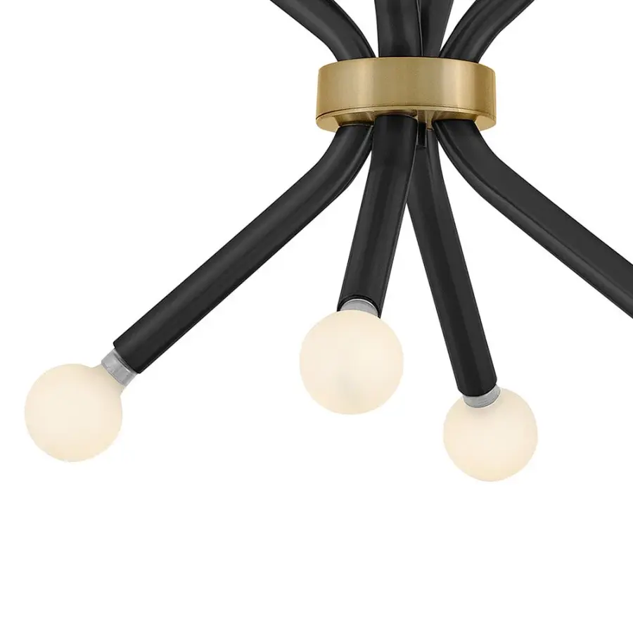 Axton Small Convertible Pendant in Black with Brass - Image 6