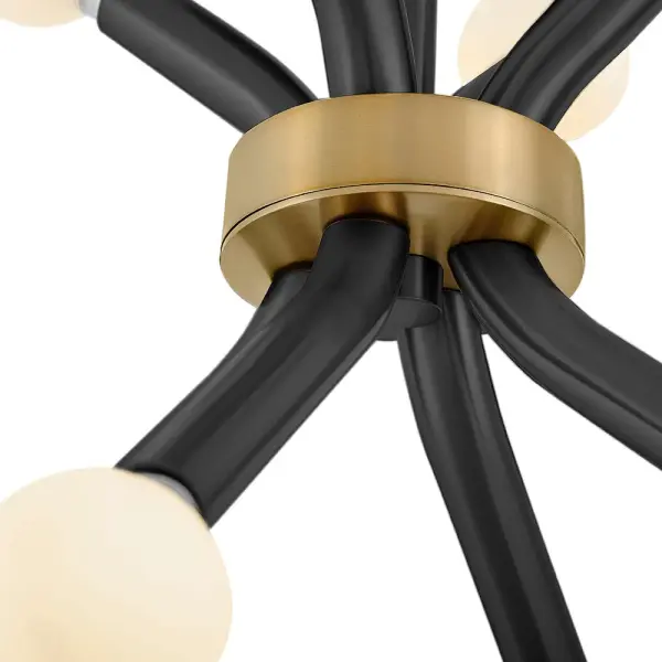 Axton Small Convertible Pendant in Black with Brass - Image 7