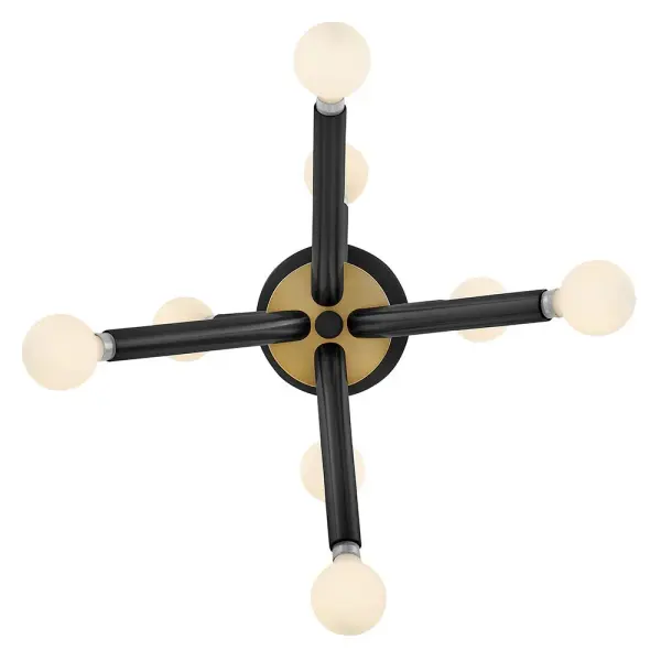 Axton Small Convertible Pendant in Black with Brass - Image 8
