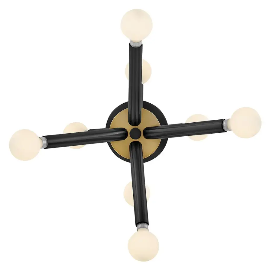 Axton Small Convertible Pendant in Black with Brass - Image 8