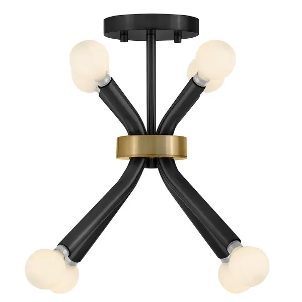Axton Small Convertible Pendant in Black with Brass - Image 9