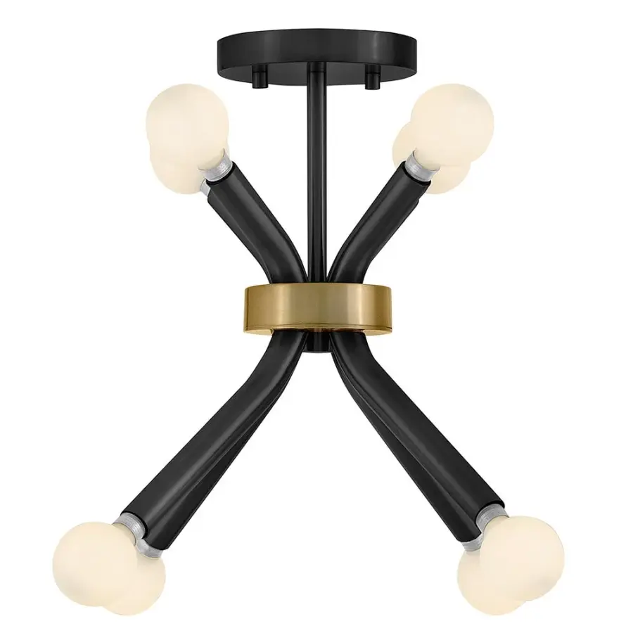 Axton Small Convertible Pendant in Black with Brass - Image 9