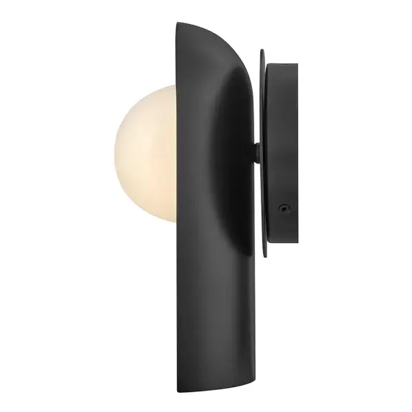 Zuri Medium Single Light Sconce in Black with Lacquered Brass - Image 5