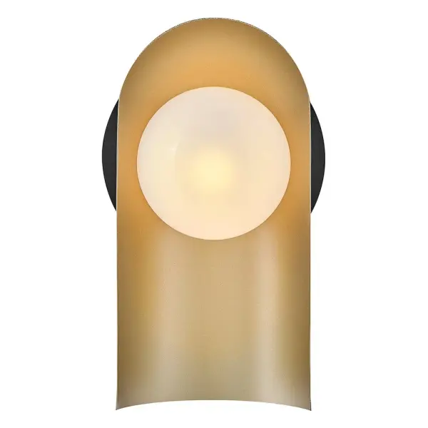 Zuri Medium Single Light Sconce in Black with Lacquered Brass - Image 6