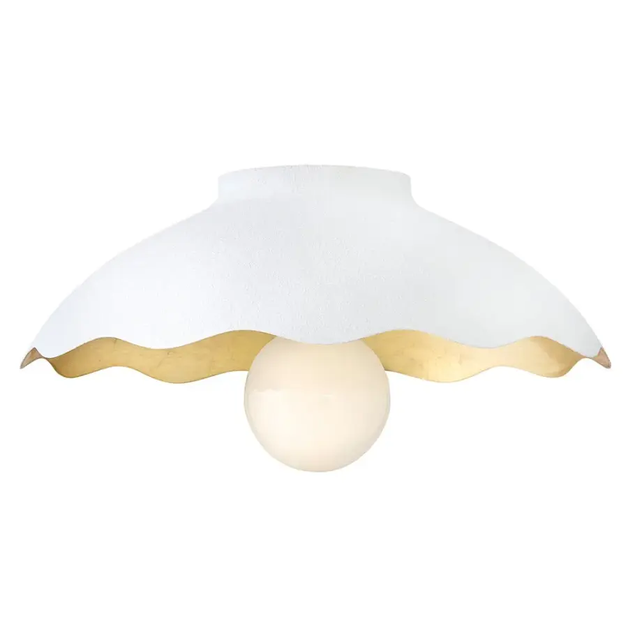 Darla Medium Flush Mount in Textured Plaster - Image 1