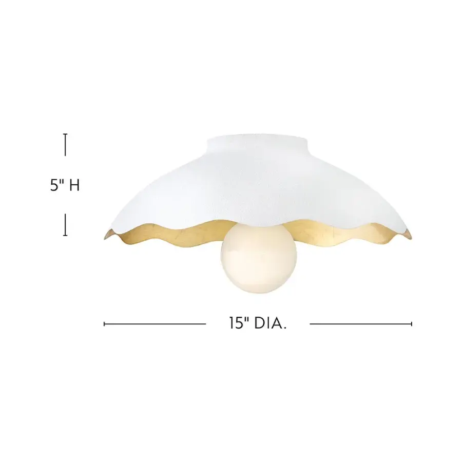 Darla Medium Flush Mount in Textured Plaster - Image 2