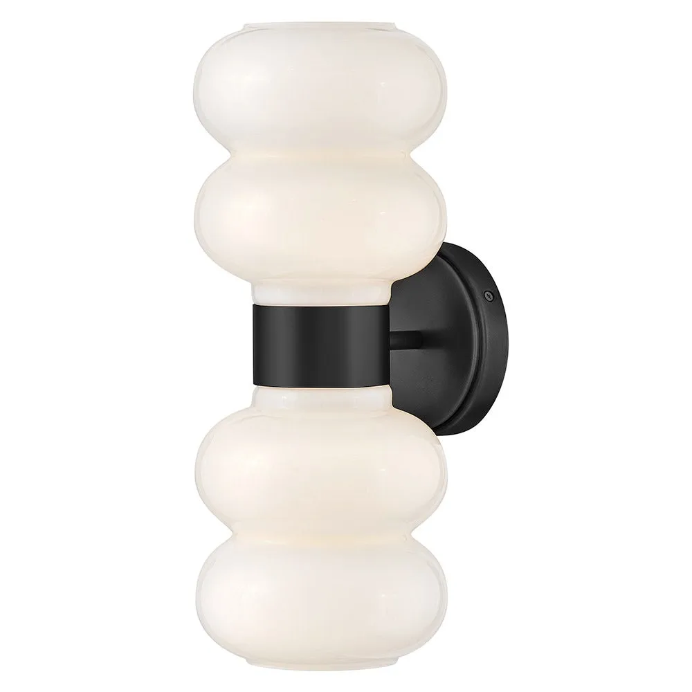 Nadia Medium Two Light Sconce in Black