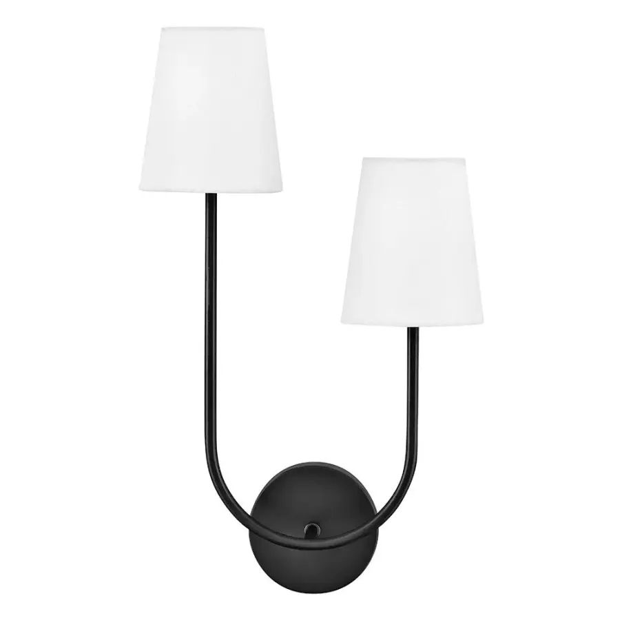 Cora Large Two Light Wall Sconce in Black - Image 3