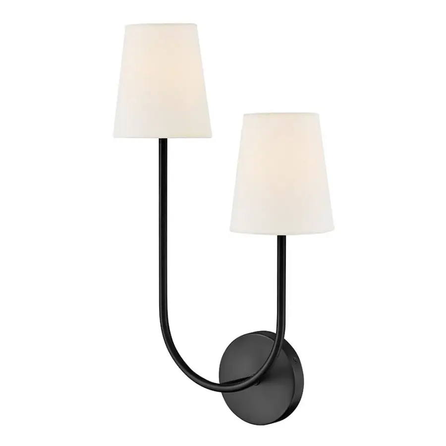 Cora Large Two Light Wall Sconce in Black - Image 8