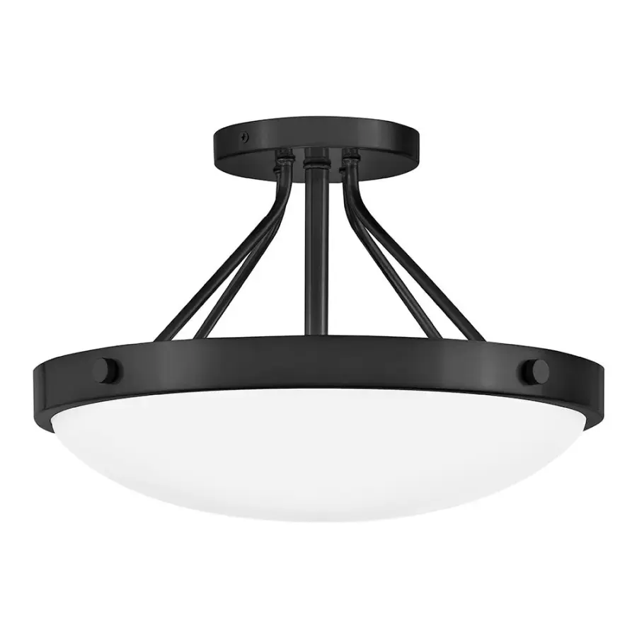 Gus Medium Semi-Flush Mount in Black - Image 3