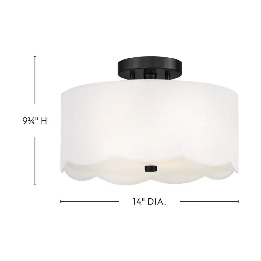 Bliss Medium Semi-Flush Mount in Black - Image 2