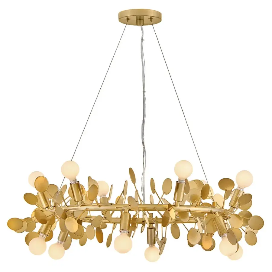Lolli Medium Single Tier Chandelier in Distressed Brass - Image 1