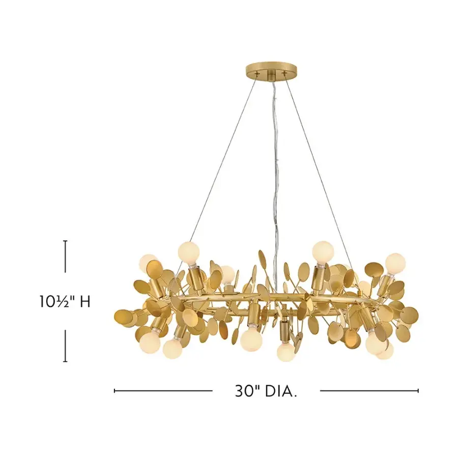 Lolli Medium Single Tier Chandelier in Distressed Brass - Image 2
