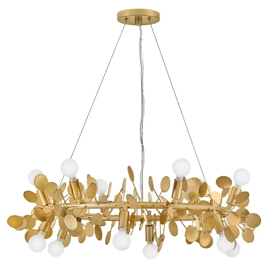 Lolli Medium Single Tier Chandelier in Distressed Brass - Image 3